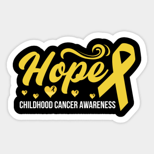 Hope For A Cure Childhood Cancer Awareness Support Childhood Cancer Warrior Gifts Sticker